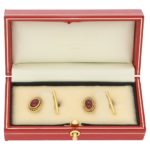 Cabochon vintage garnet cufflinks in gold