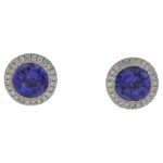 Tanzanite and Diamond Stud Earrings