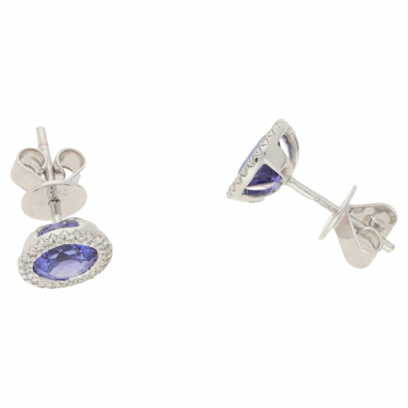 Tanzanite and Diamond Stud Earrings