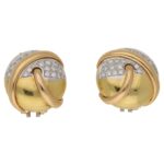 1960's 18ct gold diamond set earrings