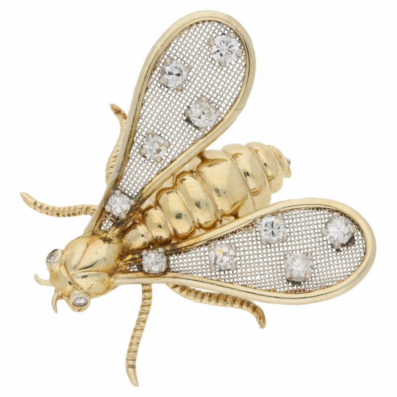 Chaumet Paris Diamond Gold Bug Brooch