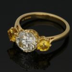 1.85ct Diamond and Yellow Sapphire Engagement Ring