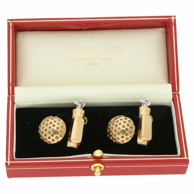 9ct gold golf cufflinks