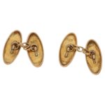 Antique 9ct rose gold leaf pattern cufflinks