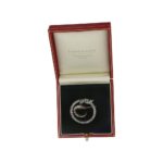 Victorian diamond crescent moon brooch