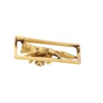 Victorian Diamond Fox Frame Brooch in Yellow Gold, c. 1870