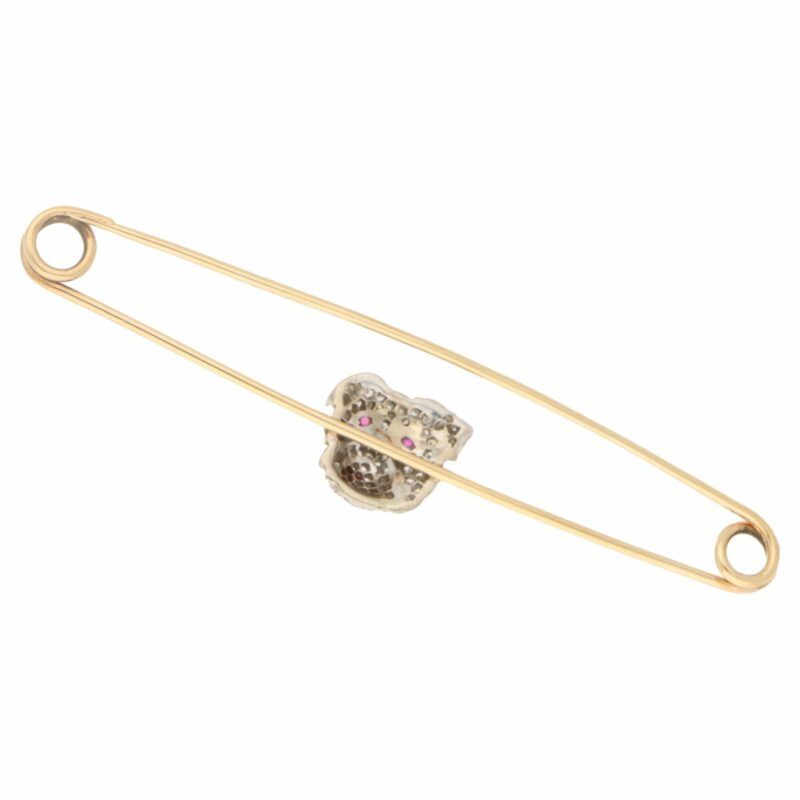 Gold diamond British Bulldog bar pin