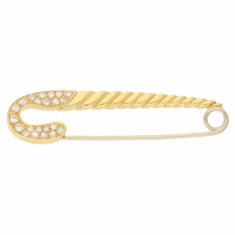 Diamond set Safety Pin brooch