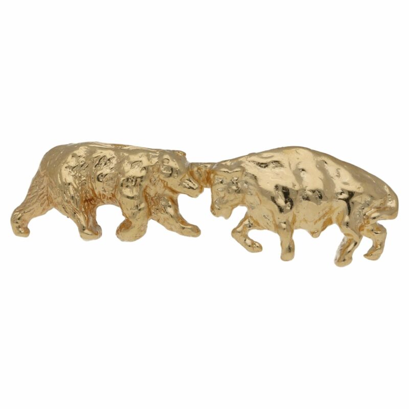 14ct gold bull bear tie pin