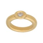 Chaumet yellow gold and diamond rubover ring