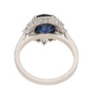 Royal Blue Sapphire and Diamond Cluster Ring