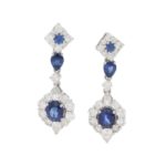 Sapphire and Diamond Earrings