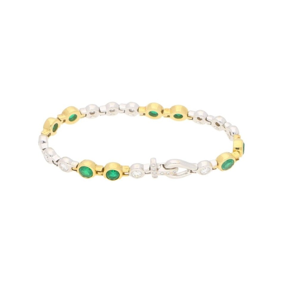 18ct gold emerald diamond bracelet