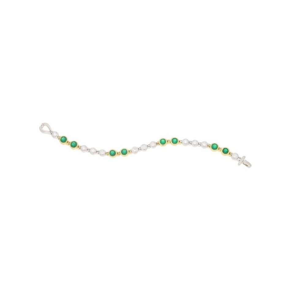 18ct gold emerald diamond bracelet