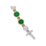 18ct gold emerald diamond bracelet