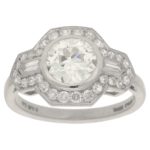 Art Deco Style Diamond Engagement Ring in Platinum