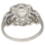 Edwardian Old European Cut Diamond and Sapphire Ring