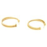 18 carat yellow gold David Yurman  hoop earrings