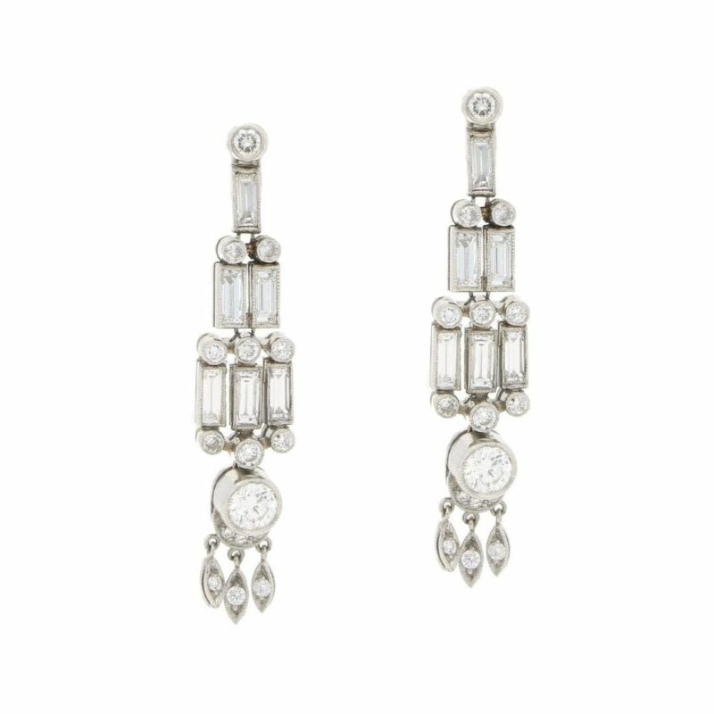 Art Deco Style Diamond Drop Earrings