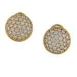 18ct gold diamond signed Fred earrings