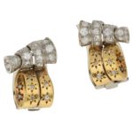 Drayson London 1930's diamond set ear clips