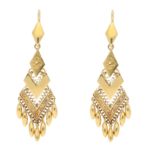 Victorian Etruscan Style Drop Earrings