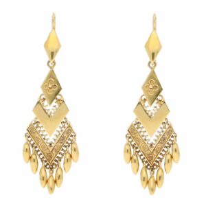 Victorian Etruscan Style Drop Earrings