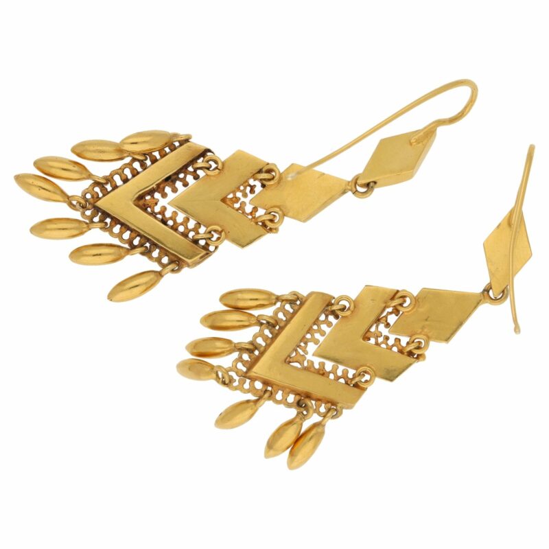 Victorian Etruscan Style Drop Earrings