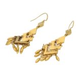 Victorian Etruscan Style Drop Earrings