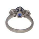 Sapphire diamond three stone ring