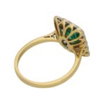 Emerald Diamond Cluster Ring in Gold