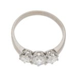 18ct white gold three stone diamond ring