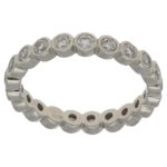 Platinum rubover set round diamond full eternity ring