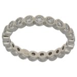 Platinum rubover set round diamond full eternity ring