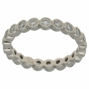 Platinum rubover set round diamond full eternity ring