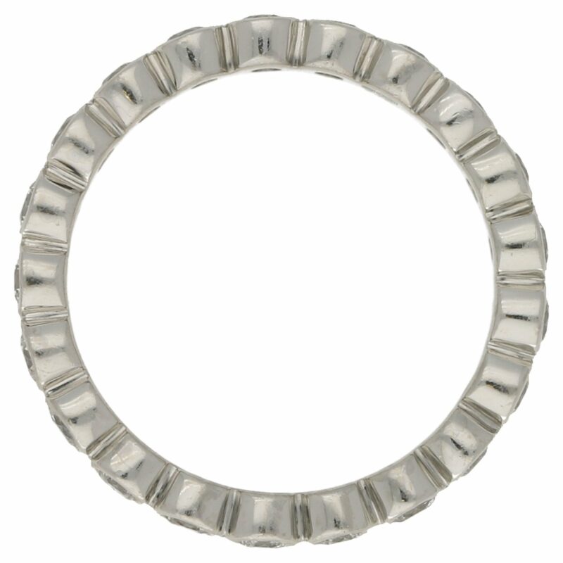 Platinum rubover set round diamond full eternity ring