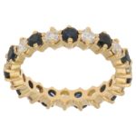 18ct gold sapphire diamond eternity ring