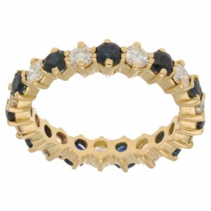 18ct gold sapphire diamond eternity ring