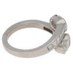 18ct gold diamond crossover ring