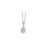 18ct gold pear diamond drop pendant