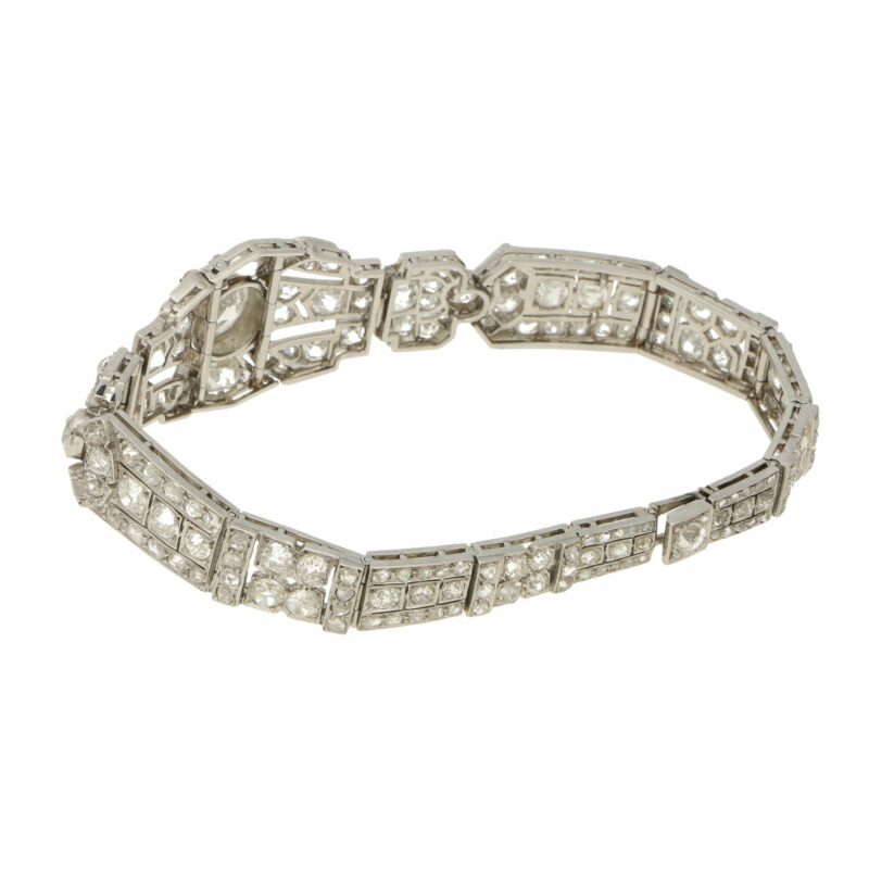 Art Deco Diamond Plaque Bracelet in Platinum