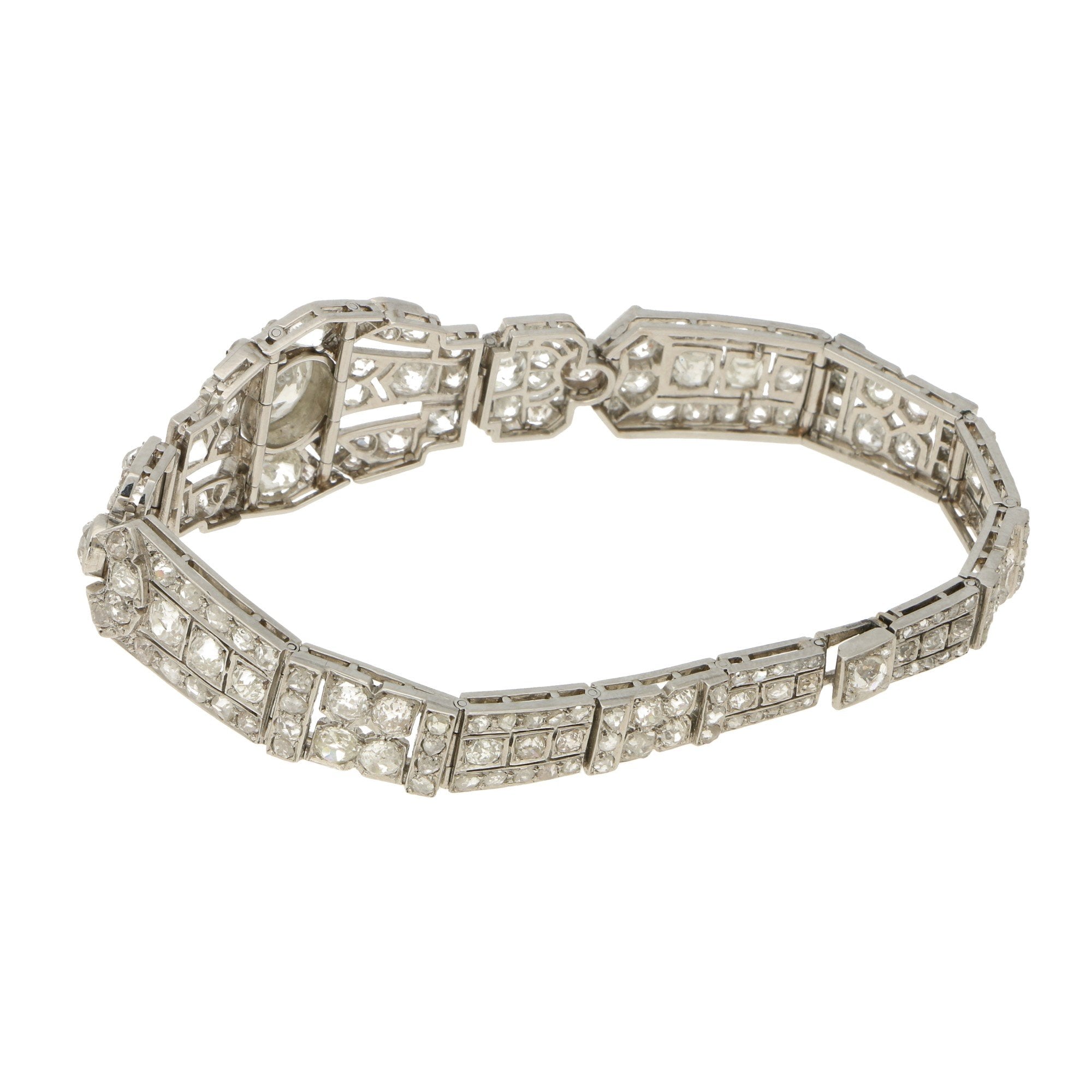 Art Deco Diamond Plaque Bracelet in Platinum at Susannah Lovis Jewellers