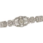 Art Deco Diamond Plaque Bracelet in Platinum