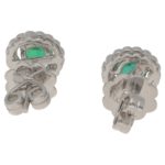 Emerald and Diamond Cluster Stud Earrings