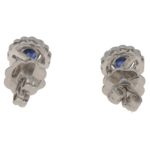 Sapphire and Diamond Cluster Stud Earrings