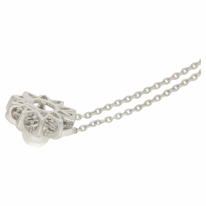 18ct pearl diamond floral pendant on chain