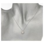 18ct pearl diamond floral pendant on chain