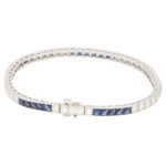 Sapphire and diamond line bracelet