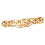 Art Nouveau hair barrette in yellow gold, signed Wiese