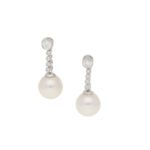 Pearl and Diamond Drop earrings